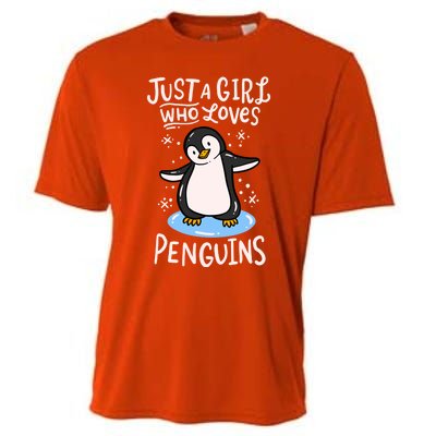 Penguin Just A Girl Who Loves Penguins Meaningful Gift Cooling Performance Crew T-Shirt