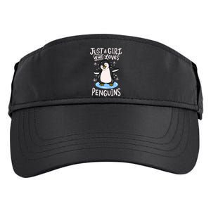 Penguin Just A Girl Who Loves Penguins Meaningful Gift Adult Drive Performance Visor