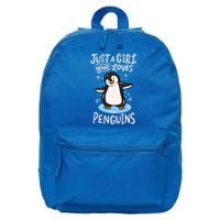 Penguin Just A Girl Who Loves Penguins Meaningful Gift 16 in Basic Backpack