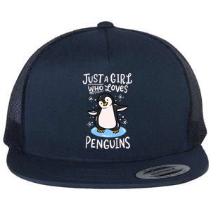 Penguin Just A Girl Who Loves Penguins Meaningful Gift Flat Bill Trucker Hat