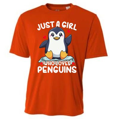 Penguin Just A Girl Who Loves Penguins Cool Gift Cooling Performance Crew T-Shirt