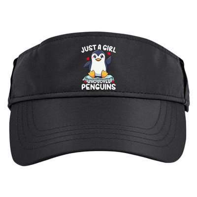 Penguin Just A Girl Who Loves Penguins Cool Gift Adult Drive Performance Visor