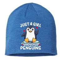 Penguin Just A Girl Who Loves Penguins Cool Gift Sustainable Beanie