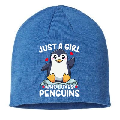 Penguin Just A Girl Who Loves Penguins Cool Gift Sustainable Beanie