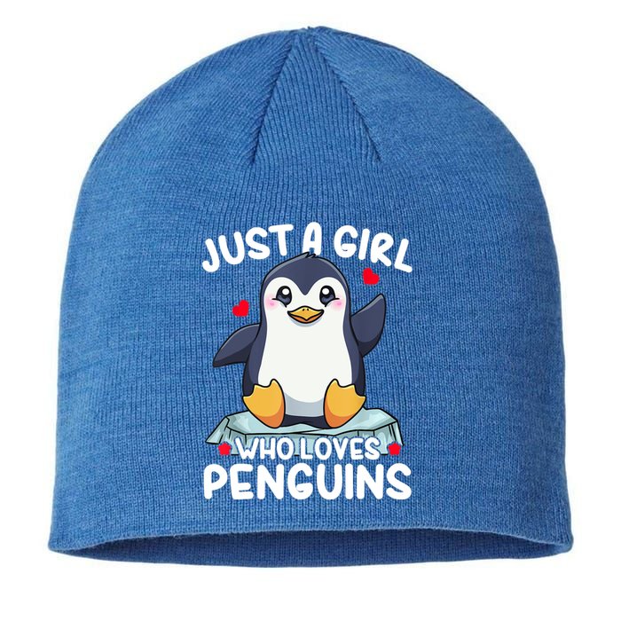 Penguin Just A Girl Who Loves Penguins Cool Gift Sustainable Beanie