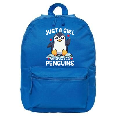 Penguin Just A Girl Who Loves Penguins Cool Gift 16 in Basic Backpack