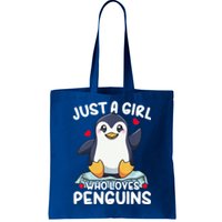 Penguin Just A Girl Who Loves Penguins Cool Gift Tote Bag