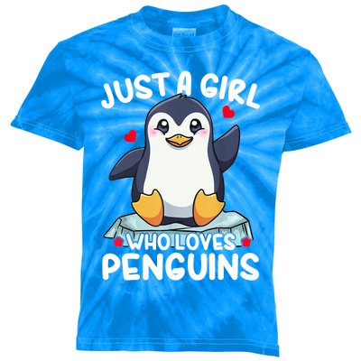 Penguin Just A Girl Who Loves Penguins Cool Gift Kids Tie-Dye T-Shirt