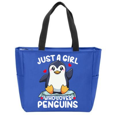 Penguin Just A Girl Who Loves Penguins Cool Gift Zip Tote Bag