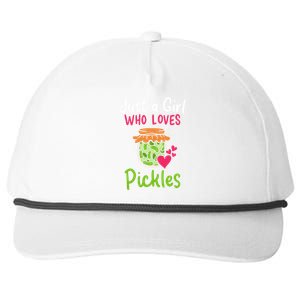 Pickles Just A Girl Who Loves Pickles Canning Gift Snapback Five-Panel Rope Hat