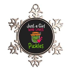 Pickles Just A Girl Who Loves Pickles Canning Metallic Star Ornament