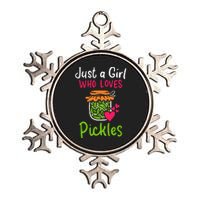 Pickles Just A Girl Who Loves Pickles Canning Metallic Star Ornament