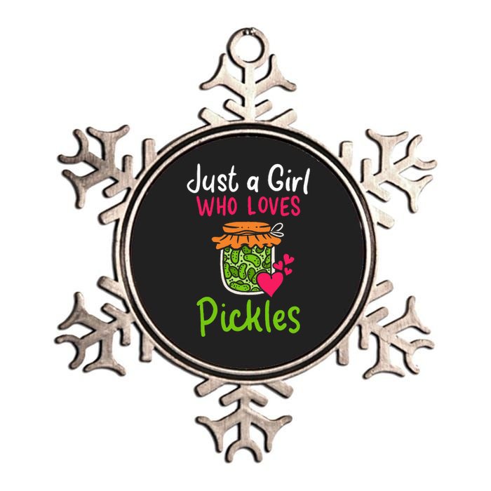 Pickles Just A Girl Who Loves Pickles Canning Metallic Star Ornament