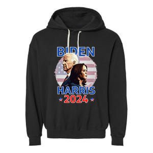 Patriotic Joe Biden Kamala Harris Democrat Campaign 2024 Garment-Dyed Fleece Hoodie