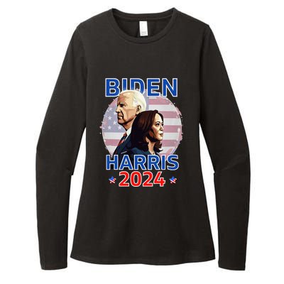 Patriotic Joe Biden Kamala Harris Democrat Campaign 2024 Womens CVC Long Sleeve Shirt