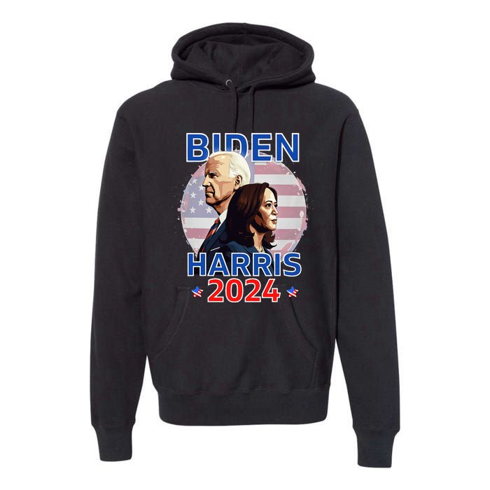 Patriotic Joe Biden Kamala Harris Democrat Campaign 2024 Premium Hoodie