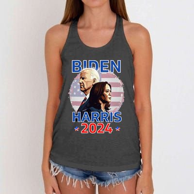 Patriotic Joe Biden Kamala Harris Democrat Campaign 2024 Women's Knotted Racerback Tank