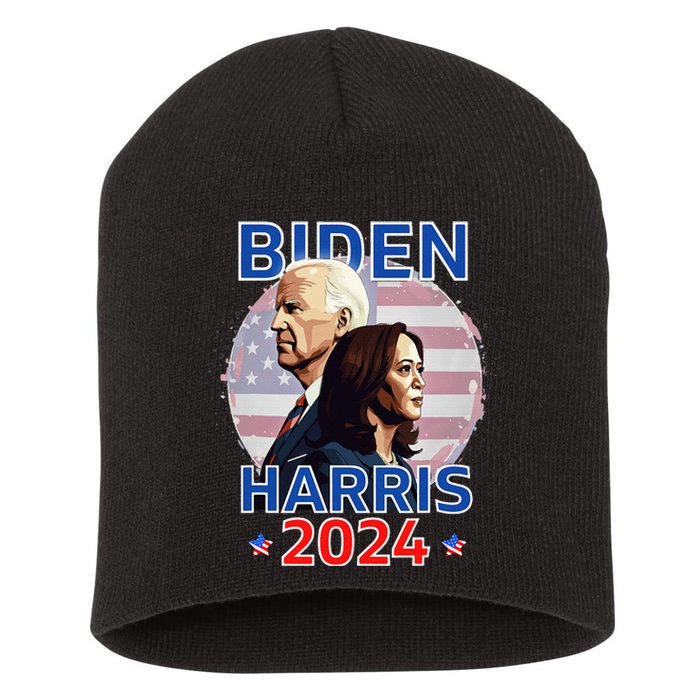 Patriotic Joe Biden Kamala Harris Democrat Campaign 2024 Short Acrylic Beanie