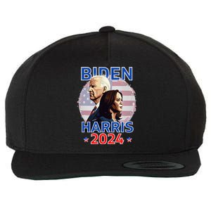 Patriotic Joe Biden Kamala Harris Democrat Campaign 2024 Wool Snapback Cap