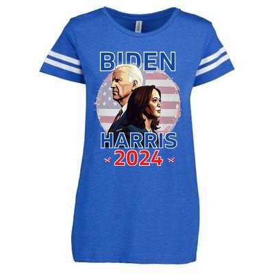 Patriotic Joe Biden Kamala Harris Democrat Campaign 2024 Enza Ladies Jersey Football T-Shirt