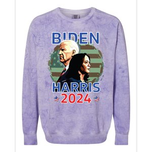 Patriotic Joe Biden Kamala Harris Democrat Campaign 2024 Colorblast Crewneck Sweatshirt