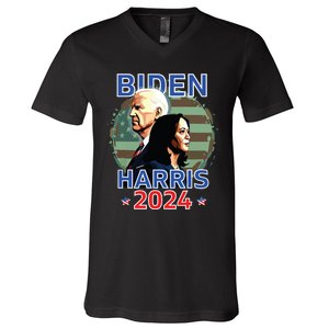 Patriotic Joe Biden Kamala Harris Democrat Campaign 2024 V-Neck T-Shirt