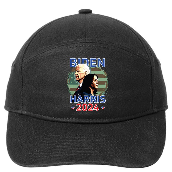 Patriotic Joe Biden Kamala Harris Democrat Campaign 2024 7-Panel Snapback Hat