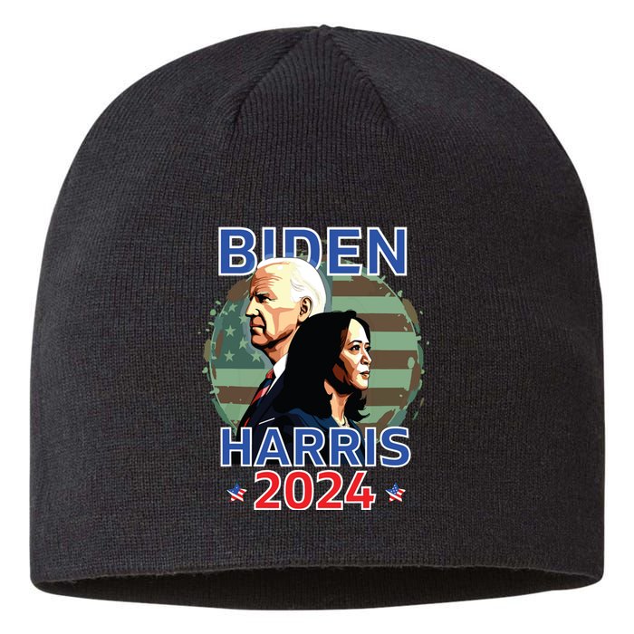 Patriotic Joe Biden Kamala Harris Democrat Campaign 2024 Sustainable Beanie