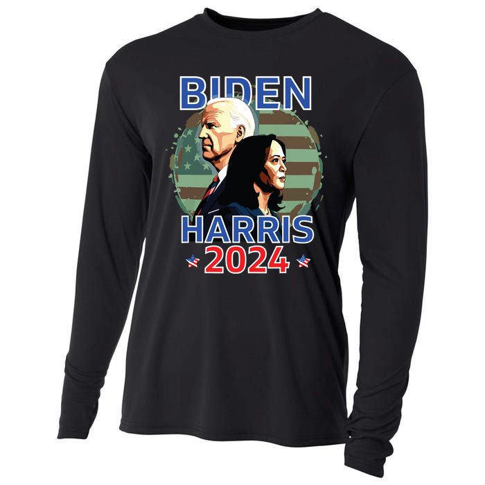 Patriotic Joe Biden Kamala Harris Democrat Campaign 2024 Cooling Performance Long Sleeve Crew