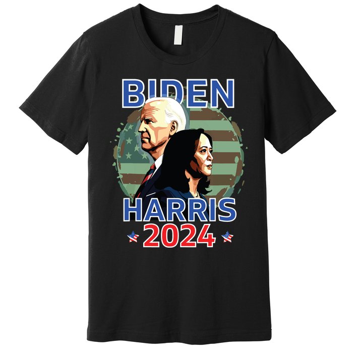 Patriotic Joe Biden Kamala Harris Democrat Campaign 2024 Premium T-Shirt