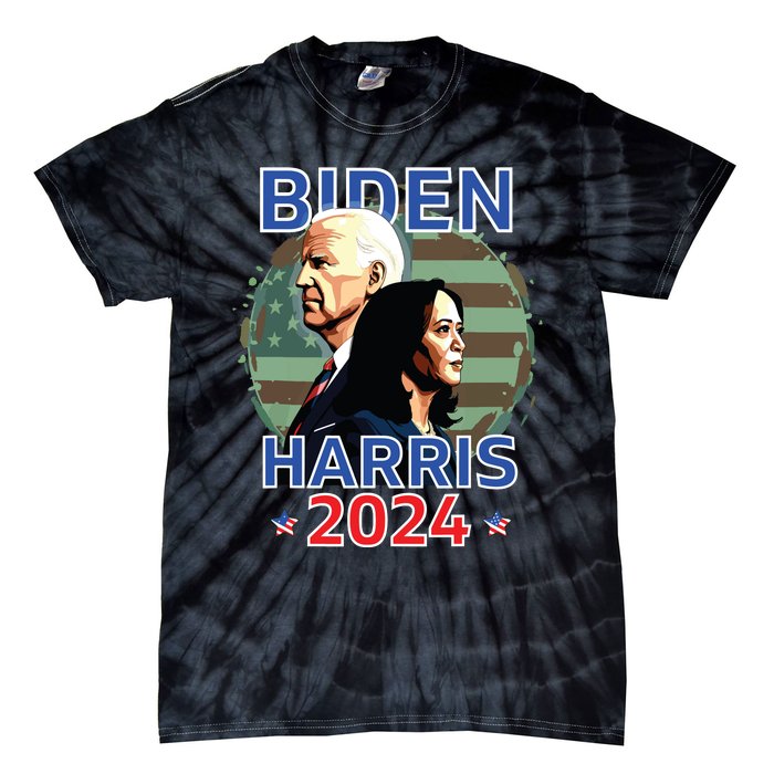 Patriotic Joe Biden Kamala Harris Democrat Campaign 2024 Tie-Dye T-Shirt