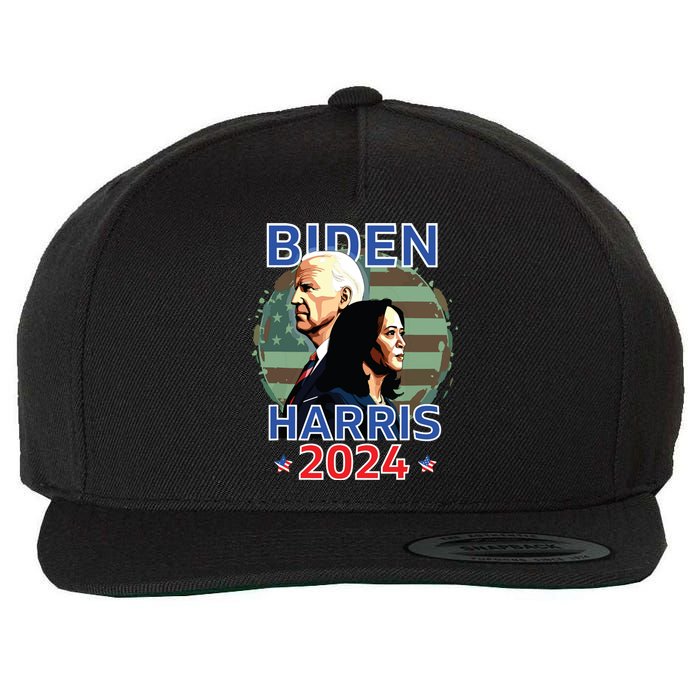 Patriotic Joe Biden Kamala Harris Democrat Campaign 2024 Wool Snapback Cap