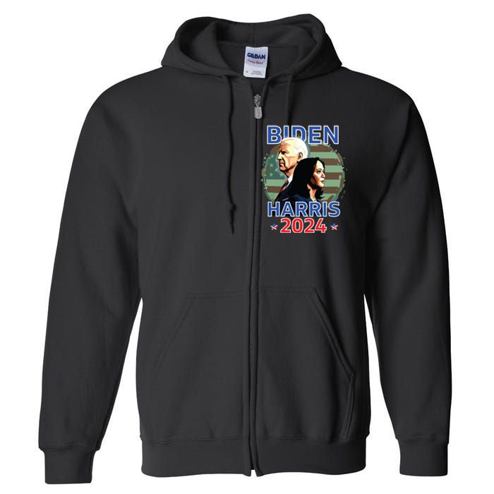 Patriotic Joe Biden Kamala Harris Democrat Campaign 2024 Full Zip Hoodie