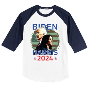 Patriotic Joe Biden Kamala Harris Democrat Campaign 2024 Baseball Sleeve Shirt