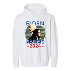 Patriotic Joe Biden Kamala Harris Democrat Campaign 2024 Garment-Dyed Fleece Hoodie