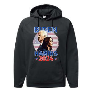 Patriotic Joe Biden Kamala Harris Democrat Campaign 2024 Performance Fleece Hoodie