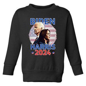 Patriotic Joe Biden Kamala Harris Democrat Campaign 2024 Toddler Sweatshirt