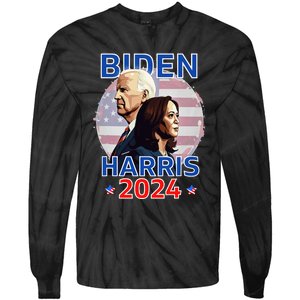 Patriotic Joe Biden Kamala Harris Democrat Campaign 2024 Tie-Dye Long Sleeve Shirt