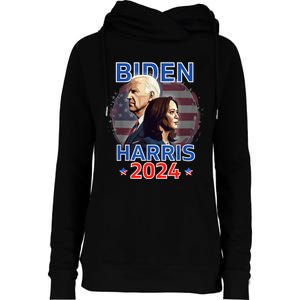 Patriotic Joe Biden Kamala Harris Democrat Campaign 2024 Womens Funnel Neck Pullover Hood