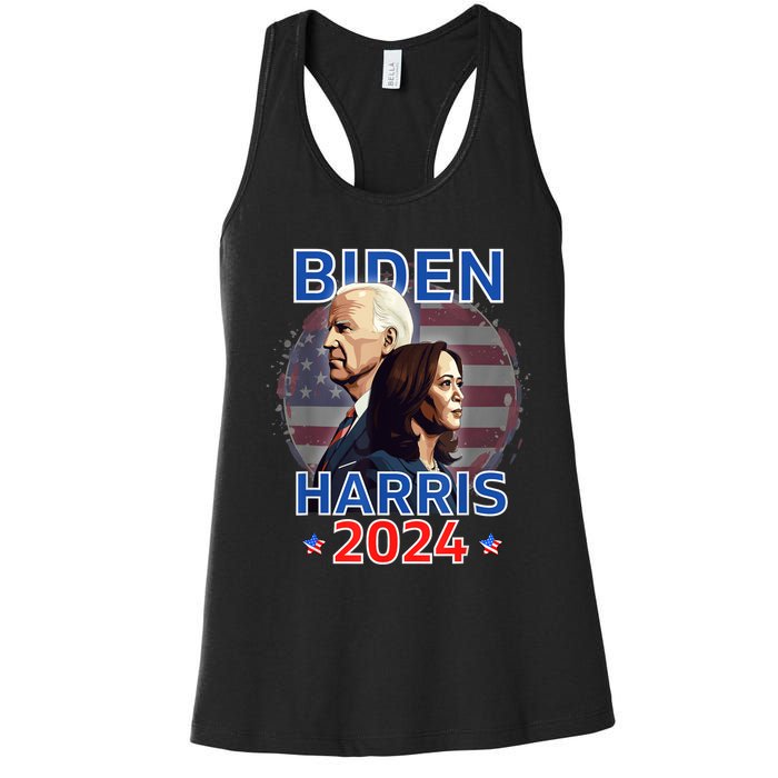 Patriotic Joe Biden Kamala Harris Democrat Campaign 2024 Women's Racerback Tank