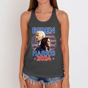 Patriotic Joe Biden Kamala Harris Democrat Campaign 2024 Women's Knotted Racerback Tank