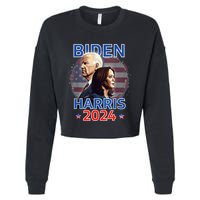 Patriotic Joe Biden Kamala Harris Democrat Campaign 2024 Cropped Pullover Crew