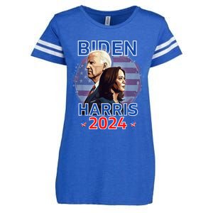 Patriotic Joe Biden Kamala Harris Democrat Campaign 2024 Enza Ladies Jersey Football T-Shirt