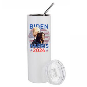 Patriotic Joe Biden Kamala Harris Democrat Campaign 2024 Stainless Steel Tumbler