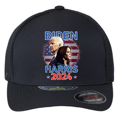 Patriotic Joe Biden Kamala Harris Democrat Campaign 2024 Flexfit Unipanel Trucker Cap