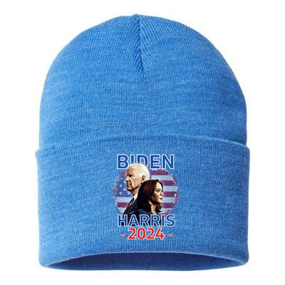 Patriotic Joe Biden Kamala Harris Democrat Campaign 2024 Sustainable Knit Beanie