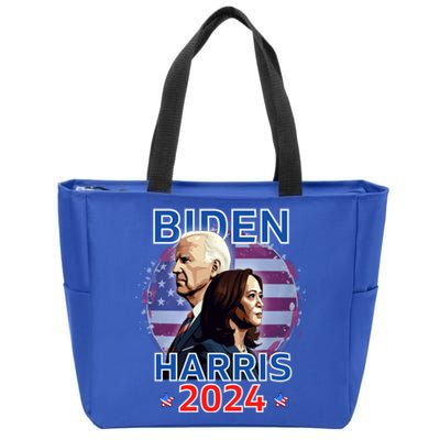 Patriotic Joe Biden Kamala Harris Democrat Campaign 2024 Zip Tote Bag