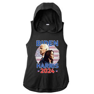 Patriotic Joe Biden Kamala Harris Democrat Campaign 2024 Ladies PosiCharge Tri-Blend Wicking Draft Hoodie Tank