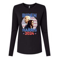 Patriotic Joe Biden Kamala Harris Democrat Campaign 2024 Womens Cotton Relaxed Long Sleeve T-Shirt