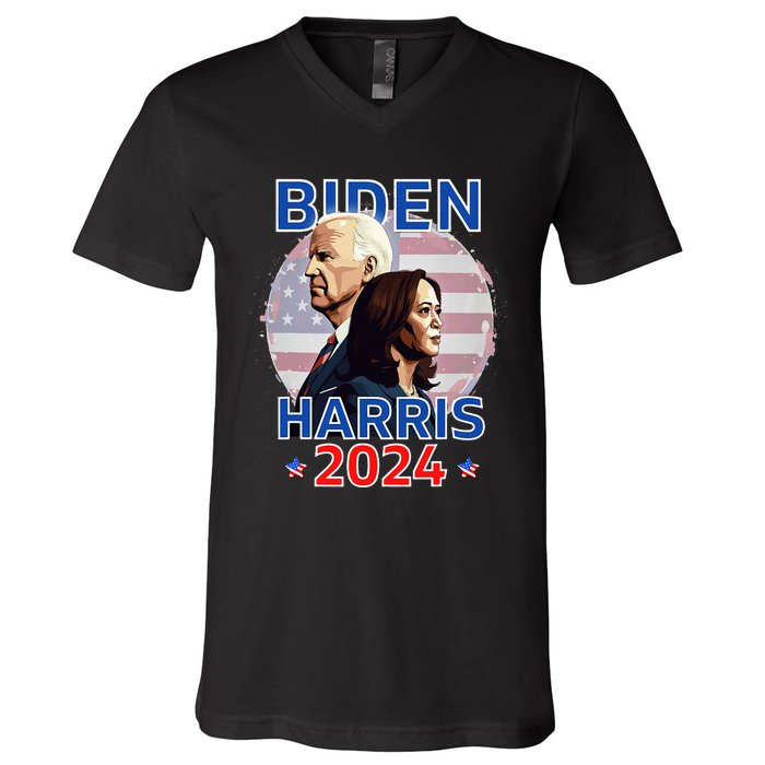 Patriotic Joe Biden Kamala Harris Democrat Campaign 2024 V-Neck T-Shirt